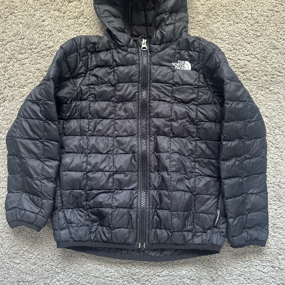 The North Face Black Thermoball Jacket with Hood and Quilted Design
